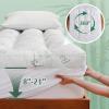 imageDOWNCOOL 3 Inch King Memory Foam Mattress Topper  Cooling Pillow Top Mattress Topper for Back Pain Relief with Bamboo Viscose Air Layer 1600 GSM Fill Deep Pocket Fits 821InchFull
