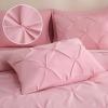imageDOWNCOOL 7 Pieces Grey Queen Comforter Set Pintuck Bed in A Bag Queen Pinch Pleat Bed Set Soft Microfiber All Season Bedding Set with Sheets Pillowcases ampamp ShamsPink