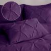 imageDOWNCOOL 7 Pieces Grey Queen Comforter Set Pintuck Bed in A Bag Queen Pinch Pleat Bed Set Soft Microfiber All Season Bedding Set with Sheets Pillowcases ampamp ShamsPurple