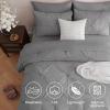imageDOWNCOOL 7 Pieces Grey Queen Comforter Set Pintuck Bed in A Bag Queen Pinch Pleat Bed Set Soft Microfiber All Season Bedding Set with Sheets Pillowcases ampamp ShamsGrey