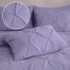 imageDOWNCOOL 7 Pieces Grey Queen Comforter Set Pintuck Bed in A Bag Queen Pinch Pleat Bed Set Soft Microfiber All Season Bedding Set with Sheets Pillowcases ampamp ShamsLavender Purple