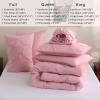 imageDOWNCOOL 7 Pieces Grey Queen Comforter Set Pintuck Bed in A Bag Queen Pinch Pleat Bed Set Soft Microfiber All Season Bedding Set with Sheets Pillowcases ampamp ShamsPink