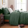 imageDOWNCOOL 7 Pieces Grey Queen Comforter Set Pintuck Bed in A Bag Queen Pinch Pleat Bed Set Soft Microfiber All Season Bedding Set with Sheets Pillowcases ampamp ShamsDark Green