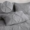 imageDOWNCOOL 7 Pieces Grey Queen Comforter Set Pintuck Bed in A Bag Queen Pinch Pleat Bed Set Soft Microfiber All Season Bedding Set with Sheets Pillowcases ampamp ShamsGrey