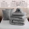 imageDOWNCOOL 7 Pieces Grey Queen Comforter Set Pintuck Bed in A Bag Queen Pinch Pleat Bed Set Soft Microfiber All Season Bedding Set with Sheets Pillowcases ampamp ShamsGrey