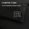 imageDOWNCOOL Comforters Queen Size Duvet InsertBlack All Season Duvet Lightweight Quilt Down Alternative Hotel Comforter with Corner Tabs Black Queen 88x92 InchesBlack