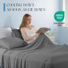 imageDOWNCOOL Cooling Sheets Queen Cooling Bed Sheets for Hot Sleepers and Night Sweats QMaxampgt04 15quot Deep Pocket with Elastic 4Piece Soft ampamp Breathable Summer Queen Sheet Set BlueGrey