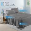 imageDOWNCOOL Cooling Sheets Queen Cooling Bed Sheets for Hot Sleepers and Night Sweats QMaxampgt04 15quot Deep Pocket with Elastic 4Piece Soft ampamp Breathable Summer Queen Sheet Set BlueGrey