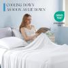 imageDOWNCOOL Cooling Sheets Queen Cooling Bed Sheets for Hot Sleepers and Night Sweats QMaxampgt04 15quot Deep Pocket with Elastic 4Piece Soft ampamp Breathable Summer Queen Sheet Set BlueWhite