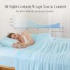 imageDOWNCOOL Cooling Sheets Queen Cooling Bed Sheets for Hot Sleepers and Night Sweats QMaxampgt04 15quot Deep Pocket with Elastic 4Piece Soft ampamp Breathable Summer Queen Sheet Set BlueBlue