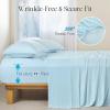imageDOWNCOOL Cooling Sheets Queen Cooling Bed Sheets for Hot Sleepers and Night Sweats QMaxampgt04 15quot Deep Pocket with Elastic 4Piece Soft ampamp Breathable Summer Queen Sheet Set BlueBlue
