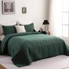 imageDOWNCOOL Dark Green Twin Quilt Bedding Set 2 Pieces Leaf Texture Pattern Lightweight Bedspread Coverlet All Season Ultra Soft Twin Size Quilt 68quotx86quot ampamp 1 Pillow Sham01 Dark Green