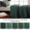 imageDOWNCOOL Dark Green Twin Quilt Bedding Set 2 Pieces Leaf Texture Pattern Lightweight Bedspread Coverlet All Season Ultra Soft Twin Size Quilt 68quotx86quot ampamp 1 Pillow Sham01 Dark Green