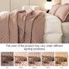 imageDOWNCOOL Dark Green Twin Quilt Bedding Set 2 Pieces Leaf Texture Pattern Lightweight Bedspread Coverlet All Season Ultra Soft Twin Size Quilt 68quotx86quot ampamp 1 Pillow Sham02 Light Brown