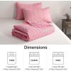 imageDOWNCOOL Dark Green Twin Quilt Bedding Set 2 Pieces Leaf Texture Pattern Lightweight Bedspread Coverlet All Season Ultra Soft Twin Size Quilt 68quotx86quot ampamp 1 Pillow Sham01 Pink