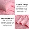 imageDOWNCOOL Dark Green Twin Quilt Bedding Set 2 Pieces Leaf Texture Pattern Lightweight Bedspread Coverlet All Season Ultra Soft Twin Size Quilt 68quotx86quot ampamp 1 Pillow Sham01 Pink
