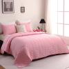 imageDOWNCOOL Dark Green Twin Quilt Bedding Set 2 Pieces Leaf Texture Pattern Lightweight Bedspread Coverlet All Season Ultra Soft Twin Size Quilt 68quotx86quot ampamp 1 Pillow Sham01 Pink