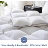 imageDOWNCOOL Feather Comforter King Size White Fluffy Duvet Insert King with Ultra Soft 100 Cotton Cover All Season Luxurious Hotel Bed Comforter with Corner Tabs 106quotx90quotWhite