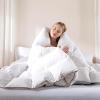 imageDOWNCOOL Feather Comforter King Size White Fluffy Duvet Insert King with Ultra Soft 100 Cotton Cover All Season Luxurious Hotel Bed Comforter with Corner Tabs 106quotx90quotWhite