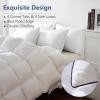 imageDOWNCOOL Feather Comforter King Size White Fluffy Duvet Insert King with Ultra Soft 100 Cotton Cover All Season Luxurious Hotel Bed Comforter with Corner Tabs 106quotx90quotWhite