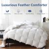 imageDOWNCOOL Feather Comforter King Size White Fluffy Duvet Insert King with Ultra Soft 100 Cotton Cover All Season Luxurious Hotel Bed Comforter with Corner Tabs 106quotx90quotWhite