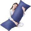imageDOWNCOOL Luxury Full Body Pillow Insert with Fiber Cover  Ultra Soft Body Pillow for Sleeping  Breathable Long Bed Pillow Insert 20quotx54quotPink with CoverBlue