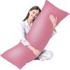 imageDOWNCOOL Luxury Full Body Pillow Insert with Fiber Cover  Ultra Soft Body Pillow for Sleeping  Breathable Long Bed Pillow Insert 20quotx54quotPink with CoverPink