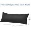 imageDOWNCOOL Luxury Full Body Pillow Insert with Fiber Cover  Ultra Soft Body Pillow for Sleeping  Breathable Long Bed Pillow Insert 20quotx54quotPink with CoverBlack