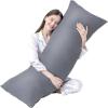 imageDOWNCOOL Luxury Full Body Pillow Insert with Fiber Cover  Ultra Soft Body Pillow for Sleeping  Breathable Long Bed Pillow Insert 20quotx54quotPink with CoverGrey
