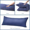 imageDOWNCOOL Luxury Full Body Pillow Insert with Fiber Cover  Ultra Soft Body Pillow for Sleeping  Breathable Long Bed Pillow Insert 20quotx54quotPink with CoverBlue