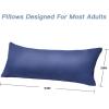 imageDOWNCOOL Luxury Full Body Pillow Insert with Fiber Cover  Ultra Soft Body Pillow for Sleeping  Breathable Long Bed Pillow Insert 20quotx54quotPink with CoverBlue