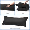 imageDOWNCOOL Luxury Full Body Pillow Insert with Fiber Cover  Ultra Soft Body Pillow for Sleeping  Breathable Long Bed Pillow Insert 20quotx54quotPink with CoverBlack