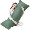 imageDOWNCOOL Luxury Full Body Pillow Insert with Fiber Cover  Ultra Soft Body Pillow for Sleeping  Breathable Long Bed Pillow Insert 20quotx54quotPink with CoverSage Green