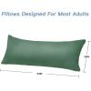 imageDOWNCOOL Luxury Full Body Pillow Insert with Fiber Cover  Ultra Soft Body Pillow for Sleeping  Breathable Long Bed Pillow Insert 20quotx54quotPink with CoverSage Green
