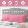 imageDOWNCOOL Luxury Full Body Pillow Insert with Fiber Cover  Ultra Soft Body Pillow for Sleeping  Breathable Long Bed Pillow Insert 20quotx54quotPink with CoverPink