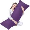 imageDOWNCOOL Luxury Full Body Pillow Insert with Fiber Cover  Ultra Soft Body Pillow for Sleeping  Breathable Long Bed Pillow Insert 20quotx54quotPink with CoverPurple