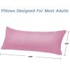 imageDOWNCOOL Luxury Full Body Pillow Insert with Fiber Cover  Ultra Soft Body Pillow for Sleeping  Breathable Long Bed Pillow Insert 20quotx54quotPink with CoverPink