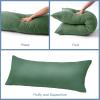 imageDOWNCOOL Luxury Full Body Pillow Insert with Fiber Cover  Ultra Soft Body Pillow for Sleeping  Breathable Long Bed Pillow Insert 20quotx54quotPink with CoverSage Green