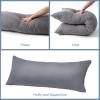 imageDOWNCOOL Luxury Full Body Pillow Insert with Fiber Cover  Ultra Soft Body Pillow for Sleeping  Breathable Long Bed Pillow Insert 20quotx54quotPink with CoverGrey