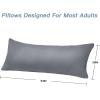 imageDOWNCOOL Luxury Full Body Pillow Insert with Fiber Cover  Ultra Soft Body Pillow for Sleeping  Breathable Long Bed Pillow Insert 20quotx54quotPink with CoverGrey