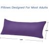 imageDOWNCOOL Luxury Full Body Pillow Insert with Fiber Cover  Ultra Soft Body Pillow for Sleeping  Breathable Long Bed Pillow Insert 20quotx54quotPink with CoverPurple