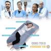 imageDOWNCOOL Pregnancy Pillow U Shaped Body Pillow for Pregnancy 55 Inch Blue Maternity Pillow with Removable Cover for SleepingSupport for Back HIPS Legs Belly