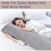 imageDOWNCOOL Pregnancy Pillow U Shaped Body Pillow for Pregnancy 55 Inch Grey Maternity Pillow with Removable Cover for SleepingSupport for Back HIPS Legs Belly