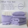 imageDOWNCOOL Queen Comforter Set 7Pcs Bedding Sets Queen Purple All Season Down Alternative Bed in a Bag Queen with Comforter Flat Sheet Fitted Sheet 2 Pillow Shams ampamp 2 PillowcasesPurple