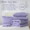 imageDOWNCOOL Queen Comforter Set 7Pcs Bedding Sets Queen Purple All Season Down Alternative Bed in a Bag Queen with Comforter Flat Sheet Fitted Sheet 2 Pillow Shams ampamp 2 PillowcasesPurple