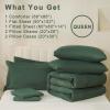 imageDOWNCOOL Queen Comforter Set 7Pcs Bedding Sets Queen Purple All Season Down Alternative Bed in a Bag Queen with Comforter Flat Sheet Fitted Sheet 2 Pillow Shams ampamp 2 PillowcasesSage Green