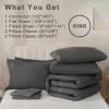 imageDOWNCOOL Queen Comforter Set 7Pcs Bedding Sets Queen Purple All Season Down Alternative Bed in a Bag Queen with Comforter Flat Sheet Fitted Sheet 2 Pillow Shams ampamp 2 PillowcasesGrey