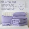 imageDOWNCOOL Queen Comforter Set 7Pcs Bedding Sets Queen Purple All Season Down Alternative Bed in a Bag Queen with Comforter Flat Sheet Fitted Sheet 2 Pillow Shams ampamp 2 PillowcasesPurple