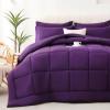imageDOWNCOOL Queen Comforter Set 7Pcs Bedding Sets Queen Purple All Season Down Alternative Bed in a Bag Queen with Comforter Flat Sheet Fitted Sheet 2 Pillow Shams ampamp 2 PillowcasesDark Purple