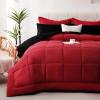 imageDOWNCOOL Queen Comforter Set 7Pcs Bedding Sets Queen Purple All Season Down Alternative Bed in a Bag Queen with Comforter Flat Sheet Fitted Sheet 2 Pillow Shams ampamp 2 PillowcasesRedBlack